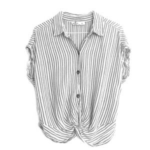 grey and white hollister dress shirt